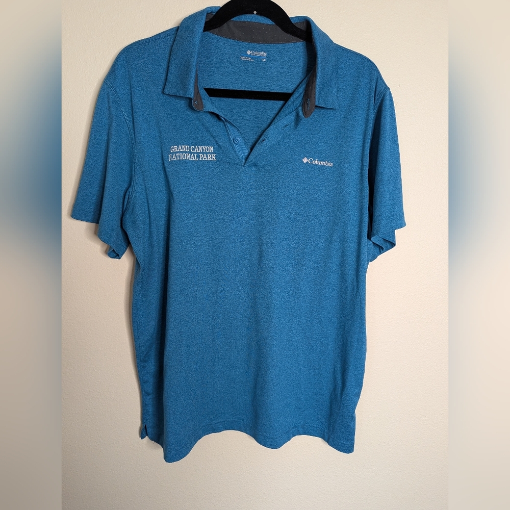 Columbia Men's Teal Polo Shirt Size L